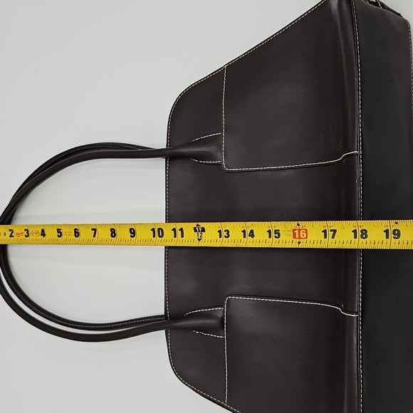 WILSONS LEATHER Tote Purse Elegant Brown Straps Satchel - Picture 7 of 10